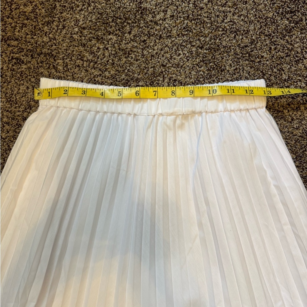 Boston Proper NWT White Pleated Eyelet Boho Midi Skirt Handkerchief Hem Size XS - Picture 16 of 16